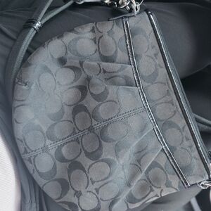 Coach Black Signature Jacquard Crossbody Bag